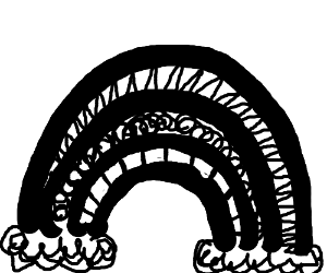 300x250 Rainbow - Rainbow Drawing Black And White