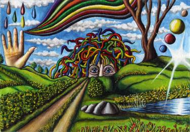 375x262 Rainbow Man Drawing - Rainbow Drawing Pictures