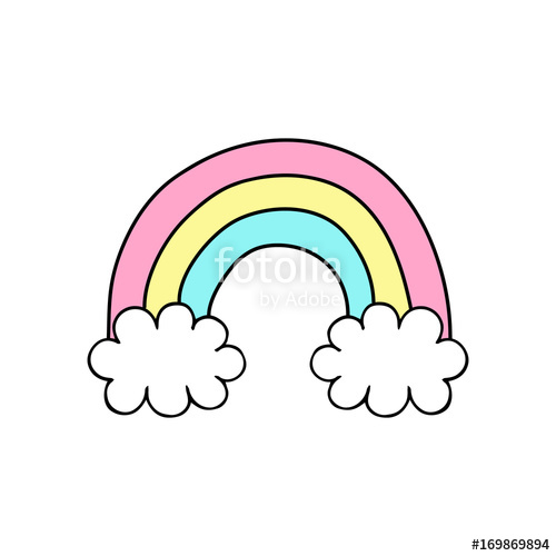 500x500 cute rainbow vector illustration doodle drawing rainbow - Rainbow Drawing Pictures