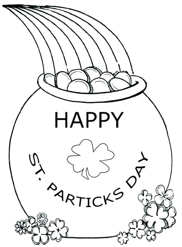 600x813 pot of gold coloring pages rush rainbow - Rainbow Drawing Template