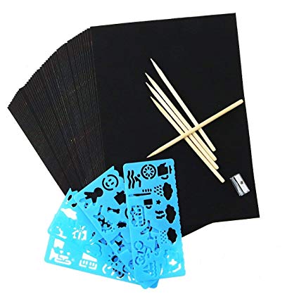 425x425 Pieces Colorful Rainbow Scratch Art Paper - Rainbow Drawing Template