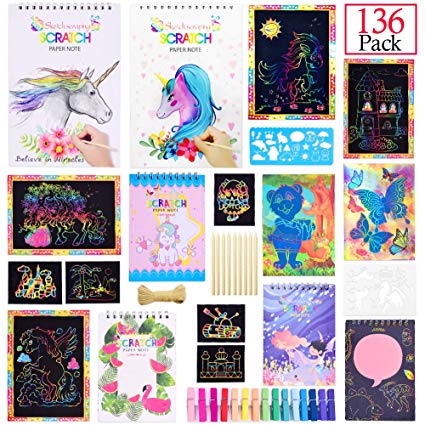 425x425 Monochef Rainbow Unicorn Scratch Art Set, Pcs - Rainbow Drawing Template