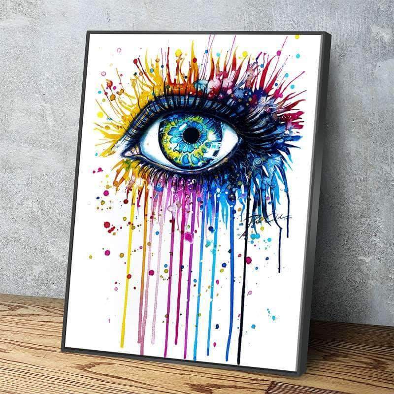 800x800 Rainbow Eye Canvas Set - Rainbow Eye Drawing