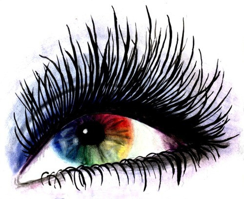 500x407 Rainbow Eyes Drawing, Pencil, Sketch, Colorful, Realistic Art - Rainbow Eye Drawing