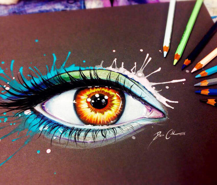 750x640 Rainbow Lights Eye Color Drawing - Rainbow Eye Drawing