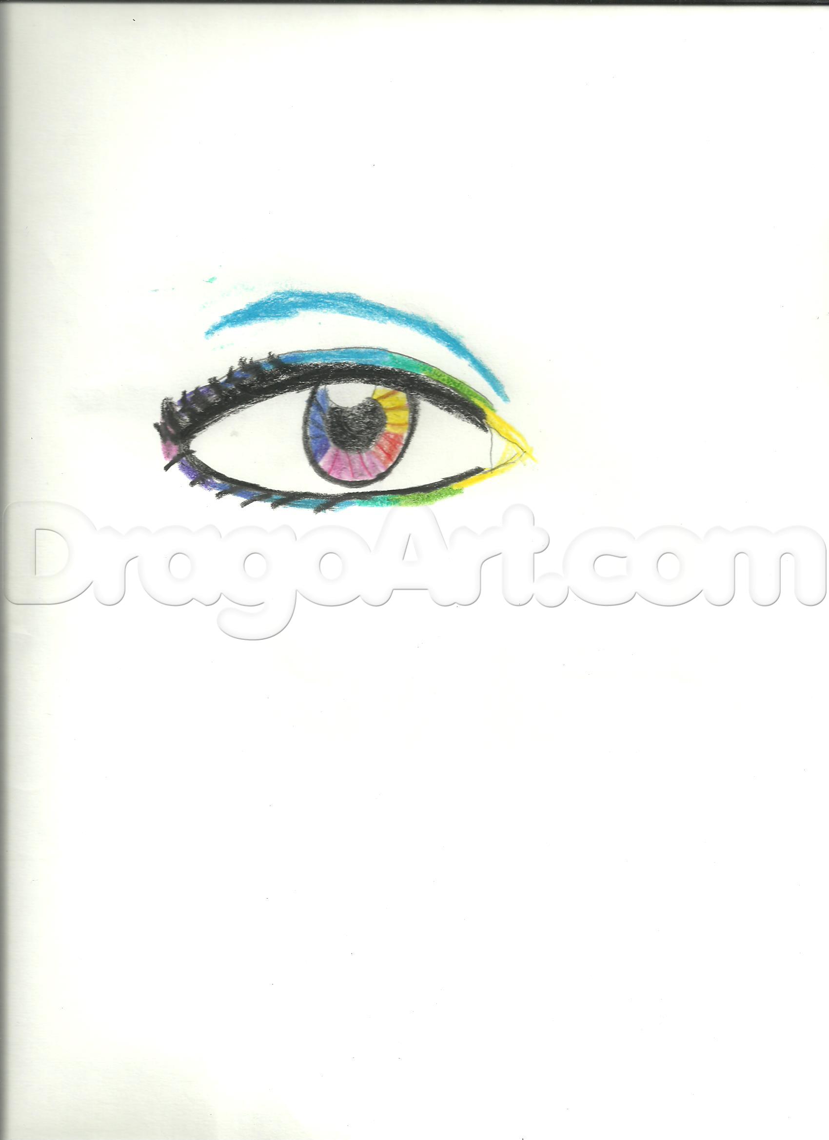 1700x2338 How To Draw A Rainbow Eye, Step - Rainbow Eye Drawing
