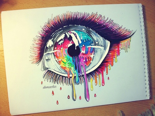 Rainbow Eye Drawing at PaintingValley.com | Explore collection of ...