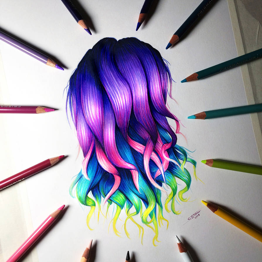 894x894 Rainbow Hair Drawing - Rainbow Hair Drawing