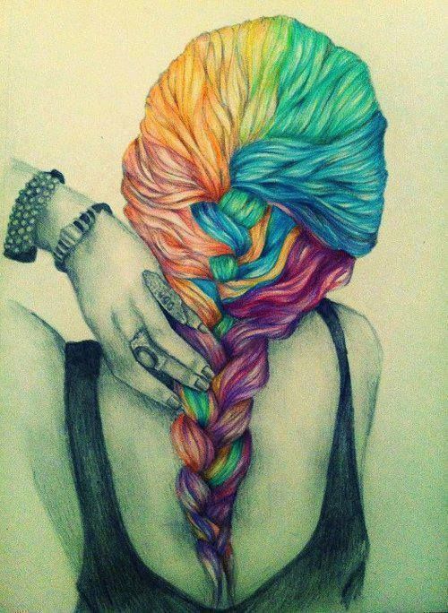500x684 rainbow hair! drawings dibujos rainbow hair - Rainbow Hair Drawing