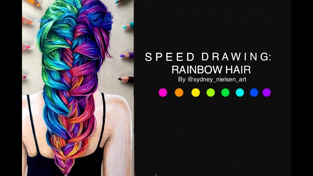 1280x720 Speed Drawing Rainbow Hair - Rainbow Hair Drawing