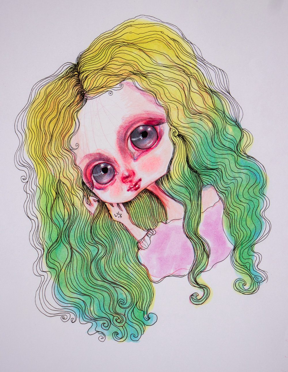 1000x1289 Rainbow Hair - Rainbow Hair Drawing