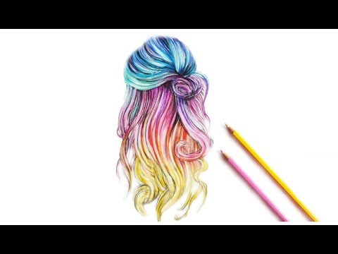 480x360 How To Draw A Rainbow Hair - Rainbow Hair Drawing