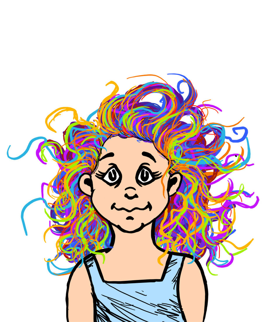 900x1100 entry - Rainbow Hair Drawing