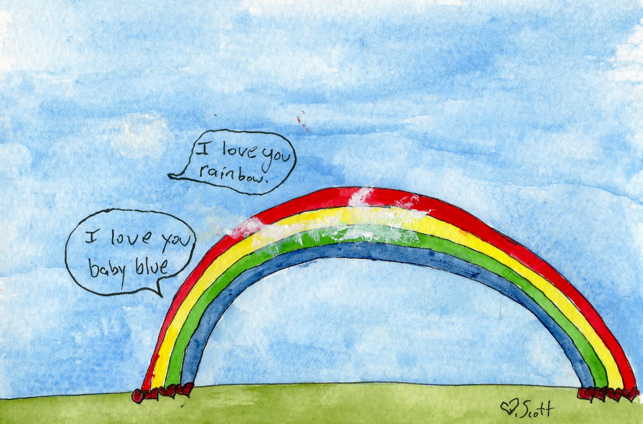 2070x1367 I Love You Rainbow - Rainbow Images For Drawing