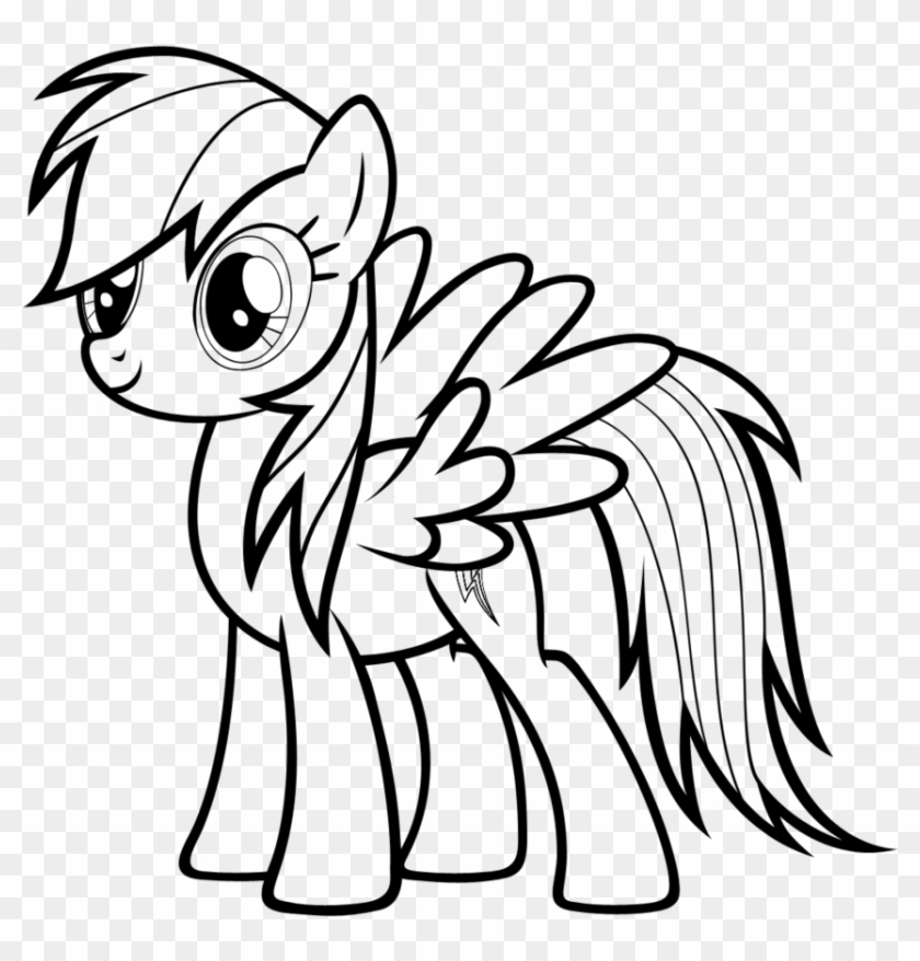 840x878 Rainbow Dash Girl Coloring Pages My Little Pony Pdf - Rainbow Line Drawing