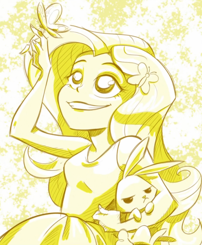 687x833 fluttershy - Rainbow Rocks Drawing
