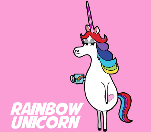 500x436 How To Draw Rainbow Unicorn From The Minions Movie Step - Rainbow Unicorn Drawing