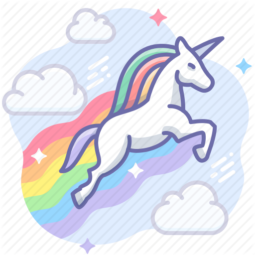 512x512 Magic, Rainbow, Unicorn Icon - Rainbow Unicorn Drawing
