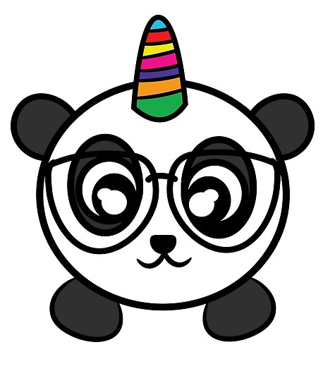 458x550 Rainbow Unicorn Panda Posters - Rainbow Unicorn Drawing