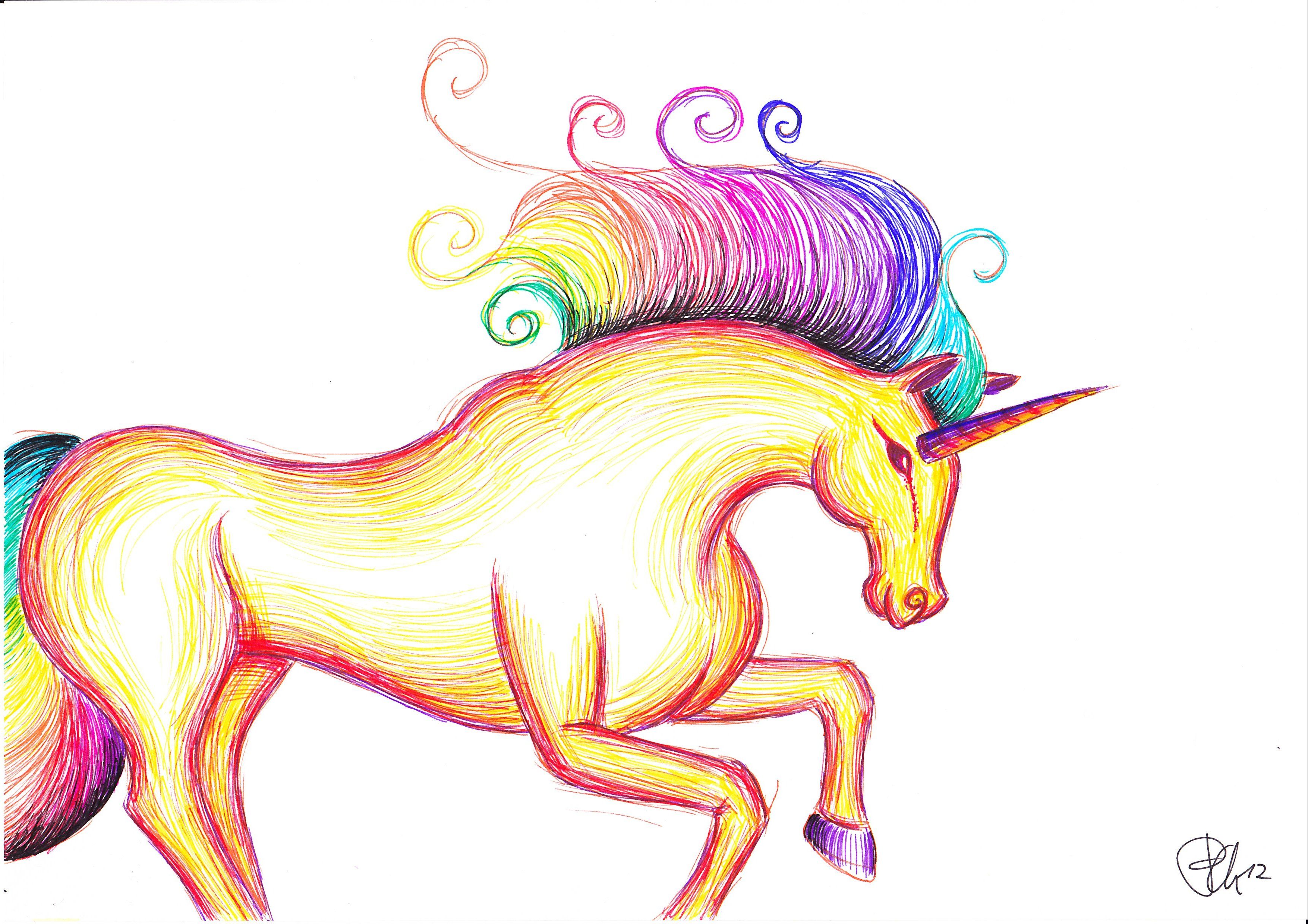 Rainbow Unicorn Drawing at Explore collection of