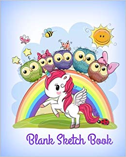 260x325 Blank Sketch Book - Rainbow Unicorn Drawing