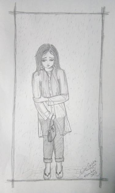 375x629 Raincoat Drawings For Sale Saatchi Art - Raincoat Drawing