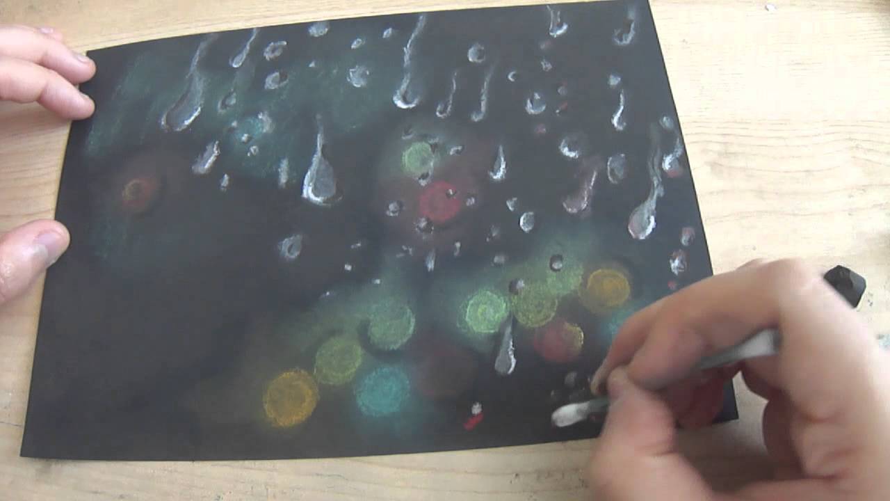 1280x720 pastel raindrops drawing - Raindrop Drawing