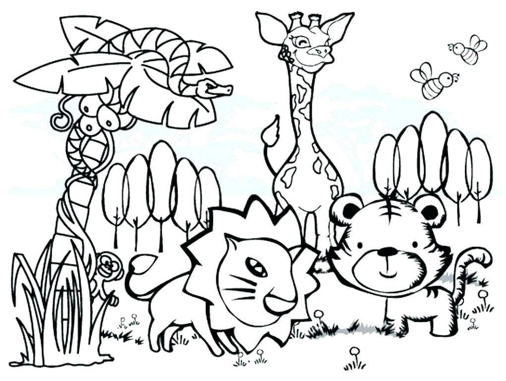 1020x768 Rainforest Animals Coloring Pages Free Unique Esl Coloring Pages - Rainforest Drawing Easy
