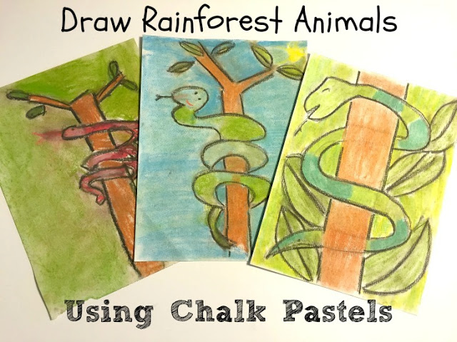 640x480 draw rainforest animals with chalk pastels occasionally crafty - Rainforest Drawing For Kids