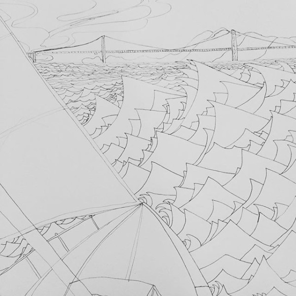 600x600 sophia lee art we went sailing right after the rainstorm, it - Rainstorm Drawing