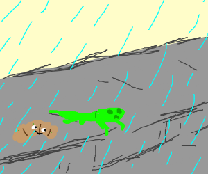 300x250 happy poop and sad lizard in rainstorm drawing - Rainstorm Drawing