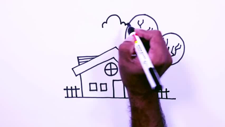 852x480 rainy day drawing step - Rainy Day Drawing For Kids