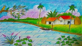 320x180 how to draw a scenery of rainy season - Rainy Season Drawing