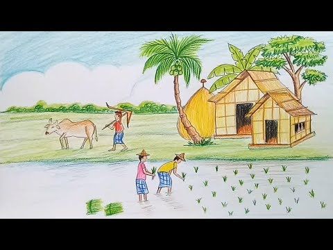 480x360 how to draw scenery of rainy season - Rainy Season Drawing