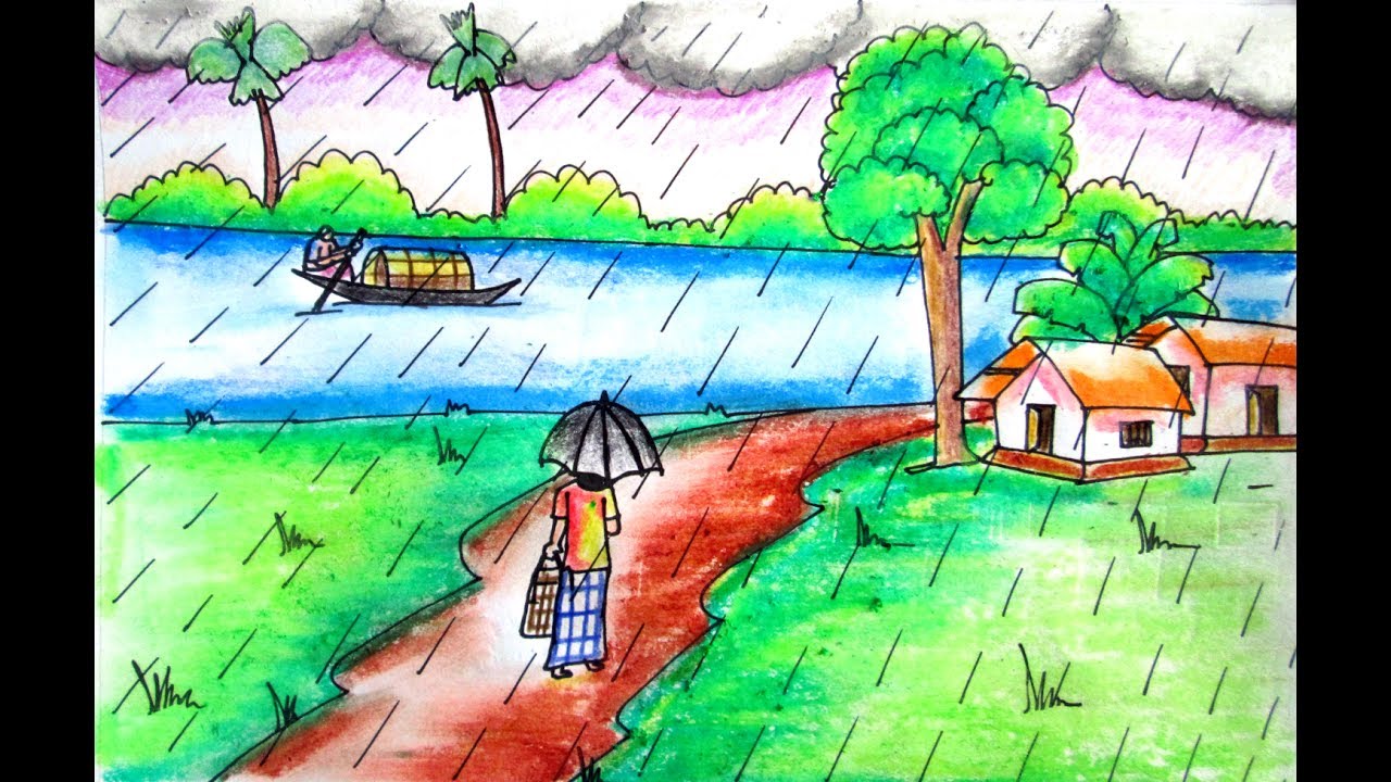 1280x720 Rainy Season Drawing - Rainy Season Drawing
