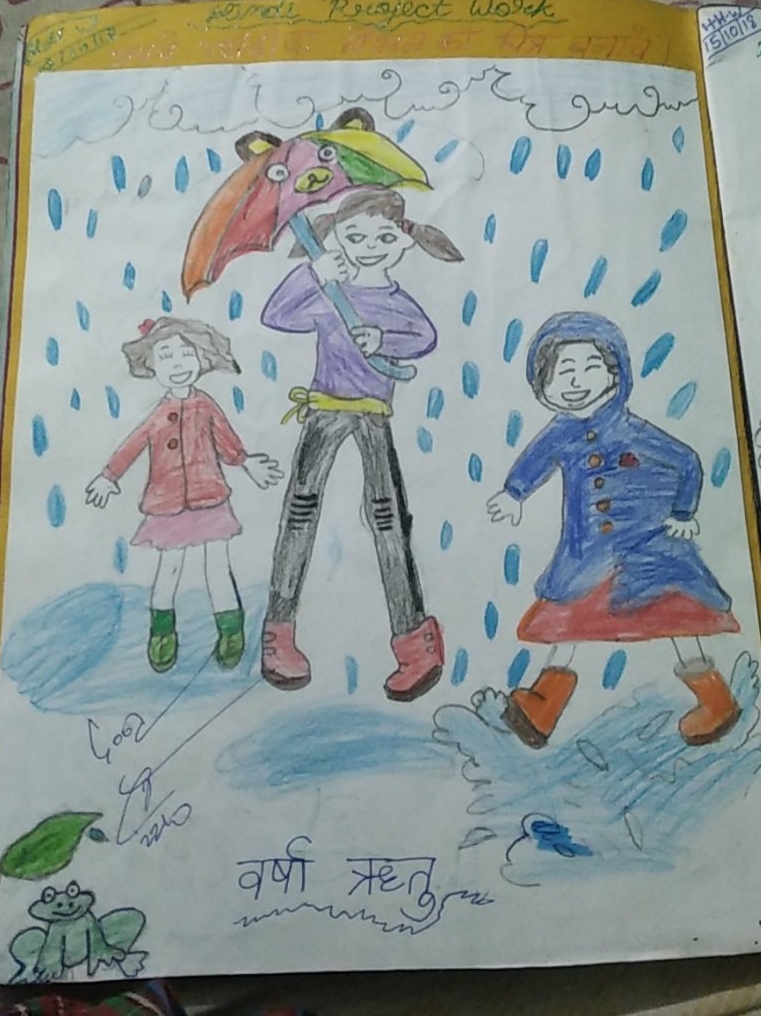 761x1016 drawing of rainy season - Rainy Season Drawing
