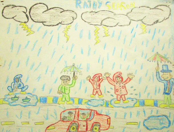610x465 easy drawing of rainy day collection of rainy season drawing - Rainy Season Drawing