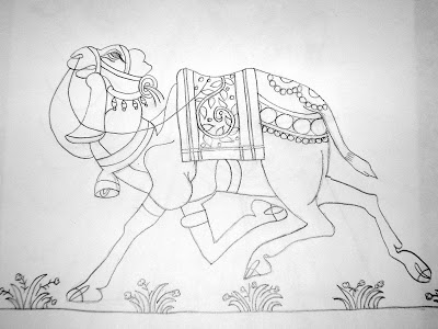 400x300 mythreyee's rajasthani royal camel - Rajasthani Drawing