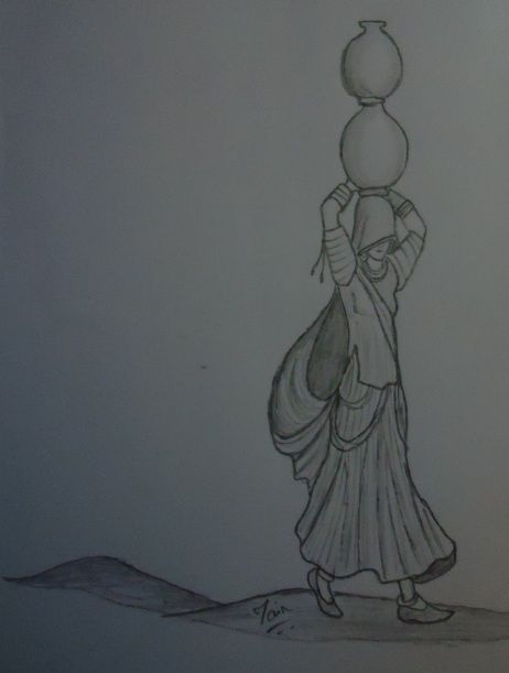 462x611 sketches in drawings, abstract pencil - Rajasthani Drawing