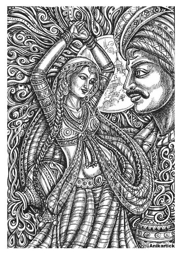 360x500 rajasthani paintings art of rajasthan in my pen drawings - Rajasthani Drawing