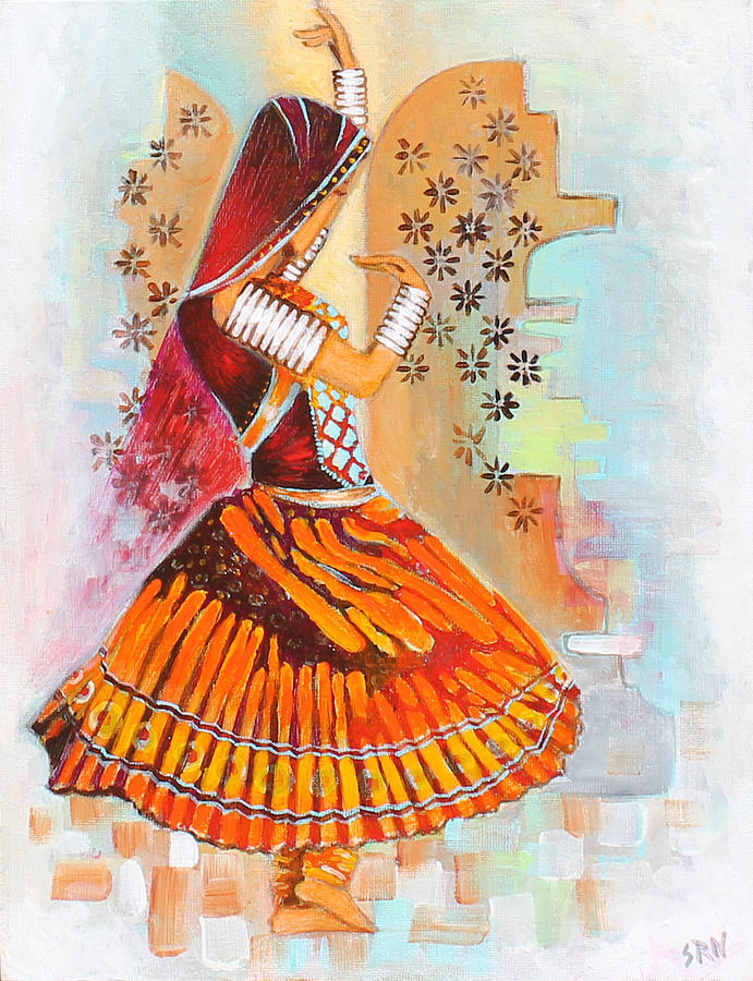 691x900 rajasthani dance painting - Rajasthani Drawing
