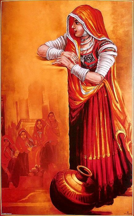 434x700 rajasthani woman drawings rajasthani art, indian women - Rajasthani Drawing