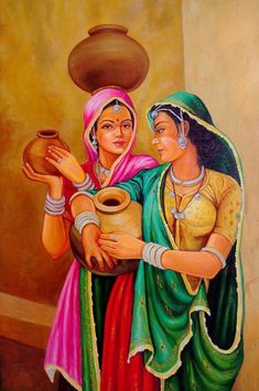 235x355 rajasthani women art inspiration rajasthani art, indian art - Rajasthani Drawing