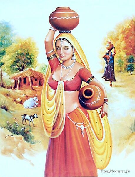 459x600 indian art painting a beautiful rajasthani women art - Rajasthani Drawing