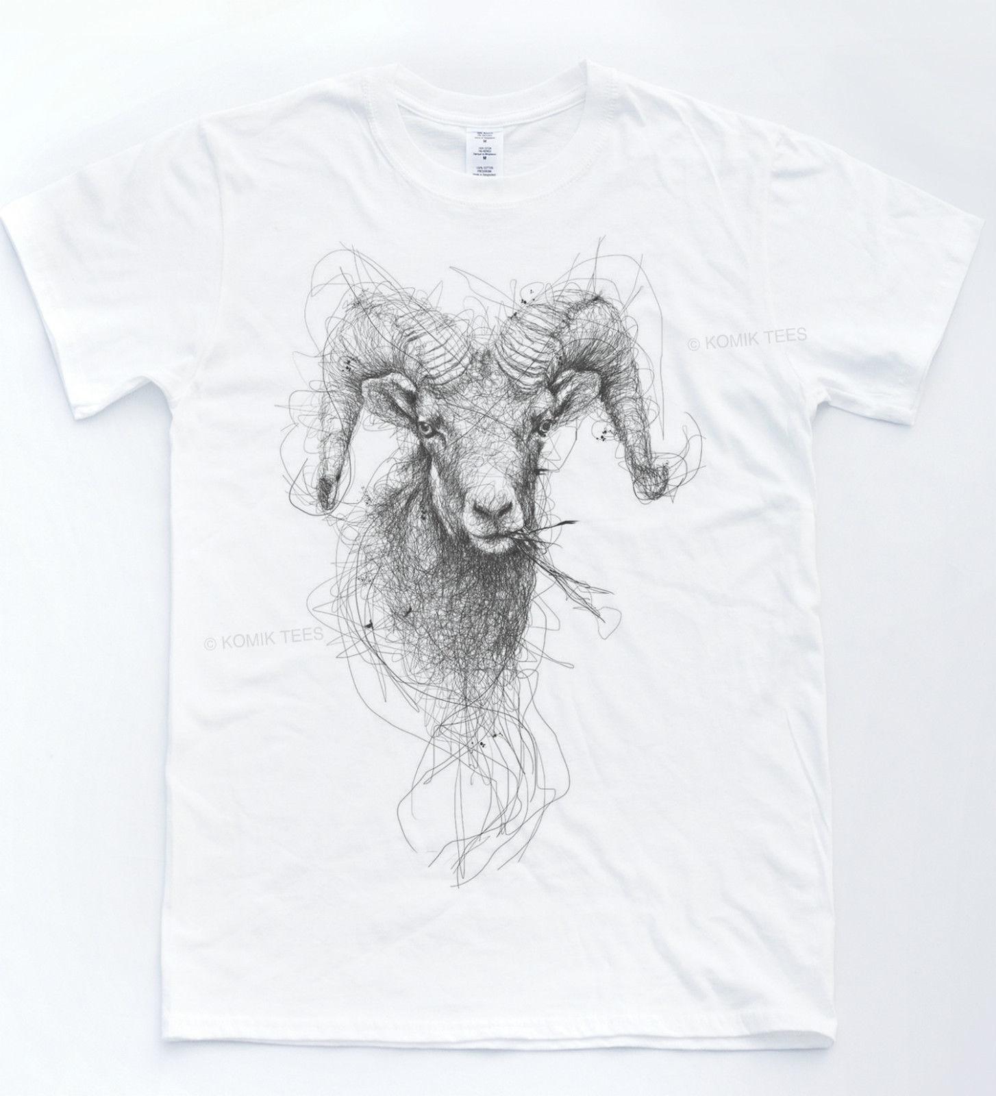 1454x1600 ram sketch t shirt indie drawing hipster tee animal horns art cow - Ram Animal Drawing