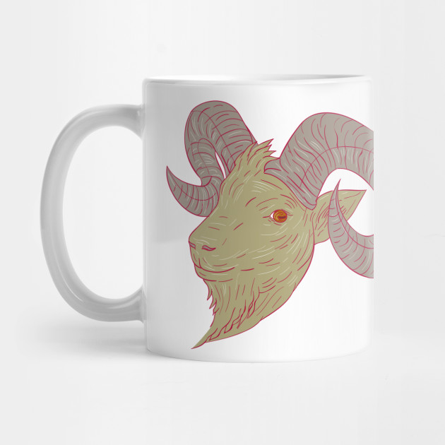 630x630 Mountain Goat Ram Head Drawing - Ram Head Drawing