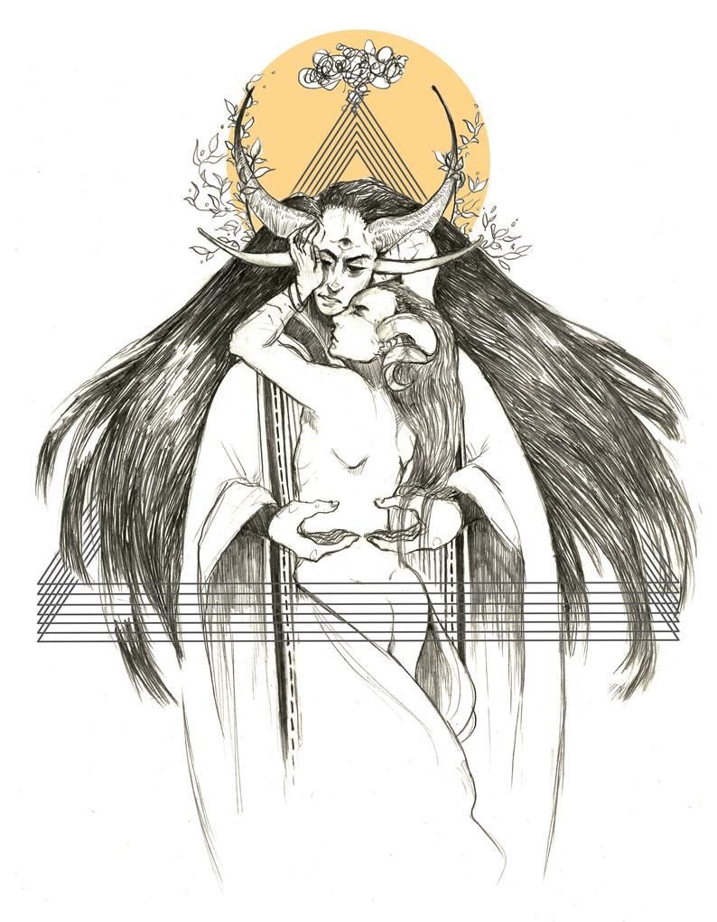 794x1021 Quell Geometric Anxiety Ram Horns And Vines Etsy - Ram Horns Drawing