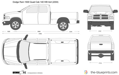400x254 dodge ram quad cab wb vector drawing - Ram Truck Drawing