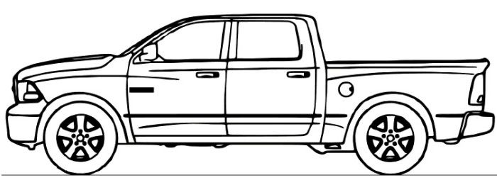 700x254 Dodge Ram Truck Coloring - Ram Truck Drawing