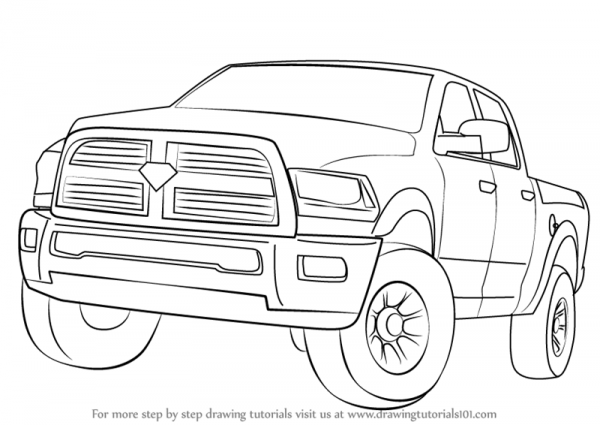 600x425 Truck Drawing Pictures - Ram Truck Drawing
